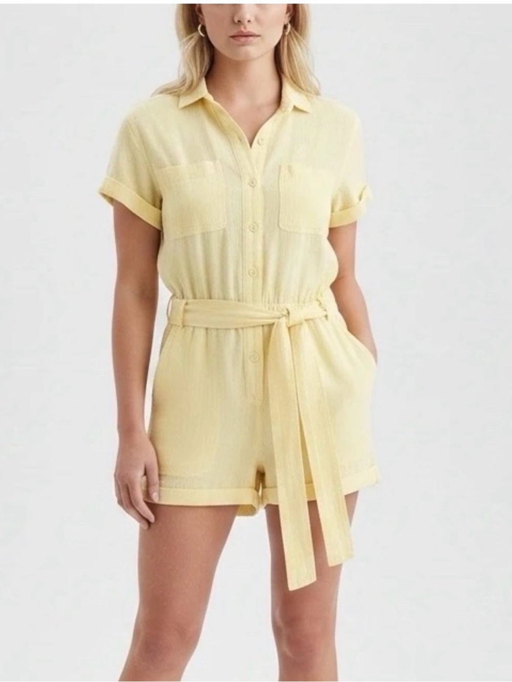 Anthropologie Cloth & Stone Yellow Romper